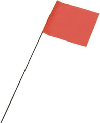 Ability One - 3" High x 3-1/2" Wide, Fluorescent Orange PVC Marking Flag - 21" Overall Height - USA Tool & Supply