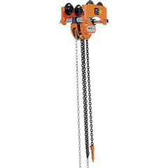 Vestil - 1 Ton Capacity Low Headroom Geared Trolley - 2-1/2" to 8" Flange Width - USA Tool & Supply