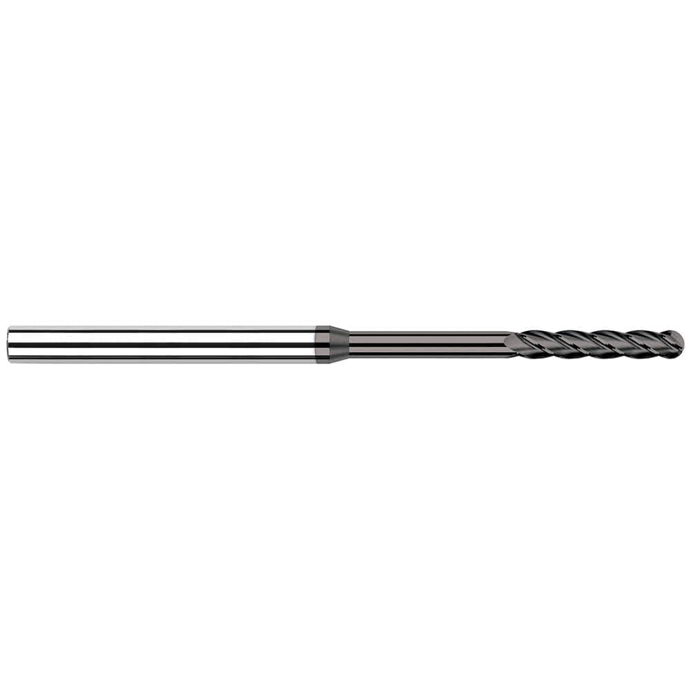 Harvey Tool - 1/64" Diam, 5/64" LOC, 4 Flute Solid Carbide Ball End Mill - Exact Industrial Supply