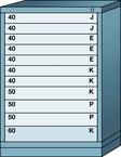 Counter-Standard Cabinet - 11 Drawers - 30 x 28-1/4 x 44-1/4" - Multiple Drawer Access - USA Tool & Supply