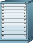 59.25 x 28.25 x 30'' (10 Drawers) - Pre-Engineered Modular Drawer Cabinet Eye-Level (180 Compartments) - USA Tool & Supply