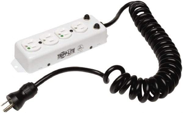 Tripp-Lite - 4 Outlets, 120 VAC15 Amps, 10' Cord, Power Outlet Strip - Keyhole, Tab Mount, 5-15 NEMA Configuration, 8.4" Strip - USA Tool & Supply