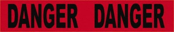 NMC - 200' Long x 3" Wide Roll, Vinyl, Black & Red Barricade Tape - Message: Danger - USA Tool & Supply