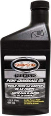 Simpson - Fixed Pressure Washer Pump Oil - 3-1/8" Long, Plastic, Female & Male - USA Tool & Supply