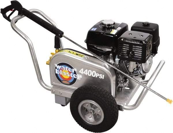 Simpson - Gas, 13 hp, 4,400 psi, 4 GPM, Cold Water Pressure Washer - AAA Triplex, 50' x 3/8" Hose - USA Tool & Supply