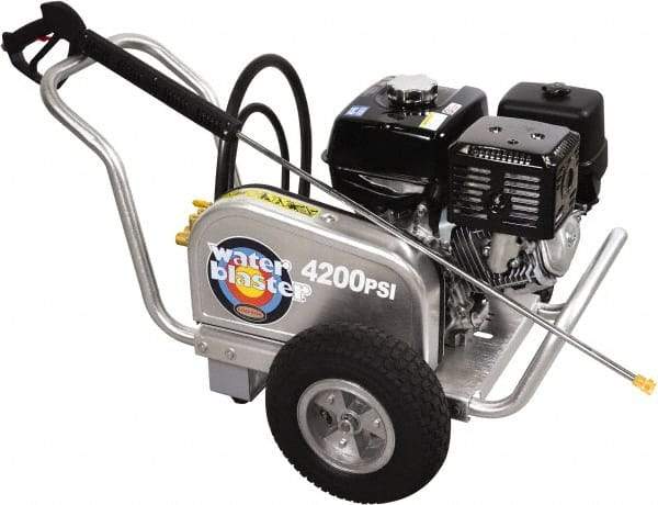 Simpson - Gas, 13 hp, 4,200 psi, 4 GPM, Cold Water Pressure Washer - CAT Triplex, 50' x 3/8" Hose - USA Tool & Supply