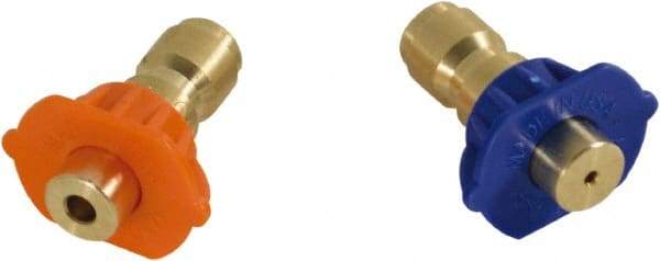 Simpson - 5,000 psi Fixed, Metal, Second Story Pressure Washer Nozzle - 0.156" Orificie Diam, 1/4" Thread, Male, Orange & Blue - USA Tool & Supply