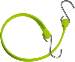 The Better Bungee - Heavy Duty Bungee Strap with Triangulated Galvanized S Hook - 36" OAL, Safety Green - USA Tool & Supply