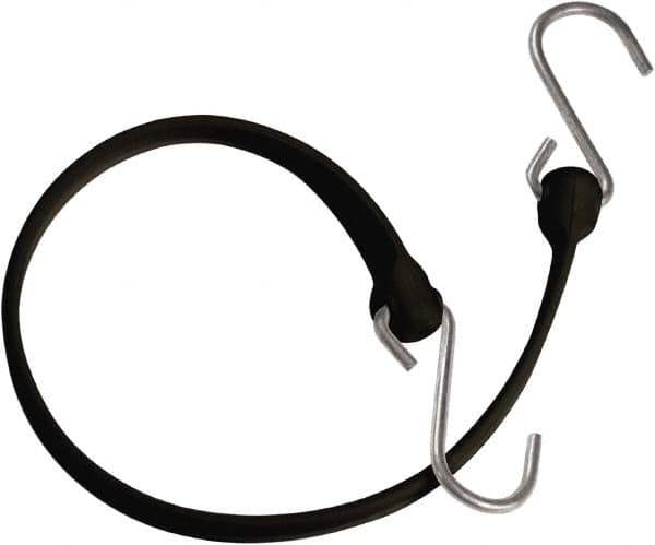 The Better Bungee - Heavy Duty Bungee Strap with Triangulated Galvanized S Hook - 12" OAL, Black - USA Tool & Supply