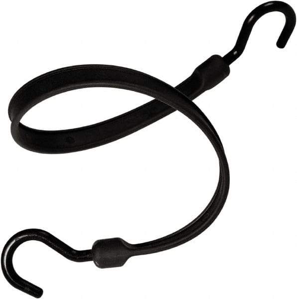 The Better Bungee - Heavy Duty Bungee Strap with Overmolded Nylon Hook End - 36" OAL, Black - USA Tool & Supply