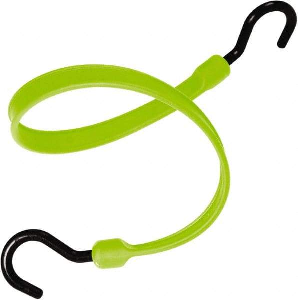 The Better Bungee - Heavy Duty Bungee Strap with Overmolded Nylon Hook End - 36" OAL, Safety Green - USA Tool & Supply