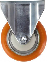 Caster Connection - 4" Diam x 1-1/4" Wide x 5-1/8" OAH Top Plate Mount Rigid Caster - Polyurethane, 400 Lb Capacity, Sealed Precision Ball Bearing, 2-3/8 x 3-5/8" Plate - USA Tool & Supply