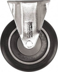 Caster Connection - 5" Diam x 1-1/4" Wide x 6-1/4" OAH Top Plate Mount Rigid Caster - Polyurethane, 450 Lb Capacity, Sealed Precision Ball Bearing, 2-3/8 x 3-5/8" Plate - USA Tool & Supply