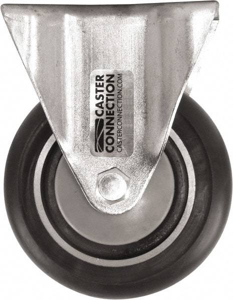 Caster Connection - 4" Diam x 1-1/4" Wide x 5-1/8" OAH Top Plate Mount Rigid Caster - Polyurethane, 400 Lb Capacity, Sealed Precision Ball Bearing, 2-3/8 x 3-5/8" Plate - USA Tool & Supply