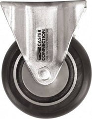 Caster Connection - 4" Diam x 1-1/4" Wide x 5-1/8" OAH Top Plate Mount Rigid Caster - Polyurethane, 400 Lb Capacity, Sealed Precision Ball Bearing, 2-3/8 x 3-5/8" Plate - USA Tool & Supply