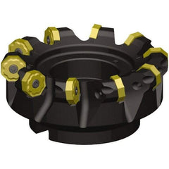 Kennametal - 63mm Cut Diam, 22mm Arbor Hole, 5.5mm Max Depth of Cut, 46.5° Indexable Chamfer & Angle Face Mill - 5 Inserts, ON.X080608.. Insert, Right Hand Cut, 5 Flutes, Series MILL 16 - USA Tool & Supply