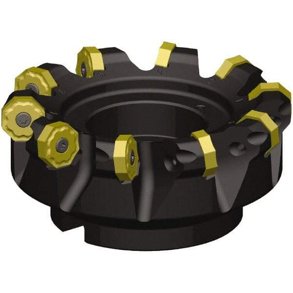 Kennametal - 100mm Cut Diam, 32mm Arbor Hole, 5.5mm Max Depth of Cut, 46.5° Indexable Chamfer & Angle Face Mill - 8 Inserts, ON.X080608.. Insert, Right Hand Cut, 8 Flutes, Series MILL 16 - USA Tool & Supply