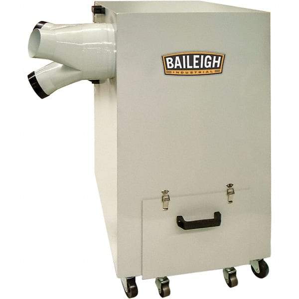 Baileigh - 5µm, 220 Volt Portable Metal Dust Collector - 30-1/2" Long x 21" Deep x 39-1/2" High, 4" Connection Diam, 1,450 CFM Air Flow, 10.4" Static Pressure Water Level - USA Tool & Supply