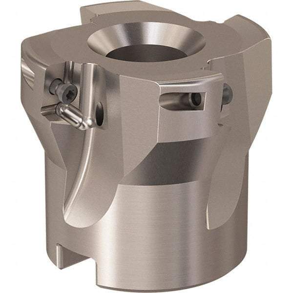 Seco - 4 Inserts, 44mm Cut Diam, 16mm Arbor Diam, 9mm Max Depth of Cut, Indexable Square-Shoulder Face Mill - 90° Lead Angle, 40mm High, XO.X 10T3.. Insert Compatibility, Through Coolant, Series R220.69 - USA Tool & Supply