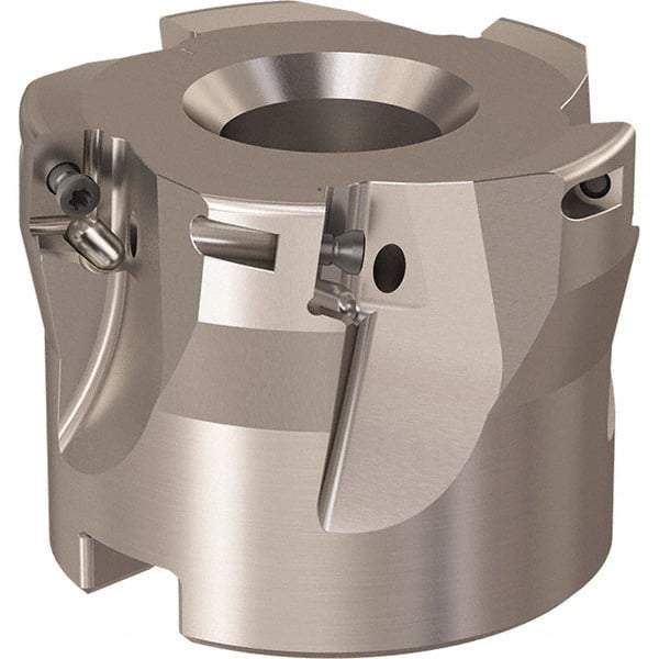 Seco - 5 Inserts, 52mm Cut Diam, 22mm Arbor Diam, 9mm Max Depth of Cut, Indexable Square-Shoulder Face Mill - 90° Lead Angle, 40mm High, XO.X 10T3.. Insert Compatibility, Through Coolant, Series R220.69 - USA Tool & Supply