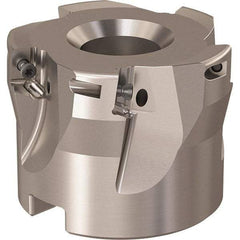 Seco - 5 Inserts, 52mm Cut Diam, 22mm Arbor Diam, 9mm Max Depth of Cut, Indexable Square-Shoulder Face Mill - 90° Lead Angle, 40mm High, XO.X 10T3.. Insert Compatibility, Through Coolant, Series R220.69 - USA Tool & Supply