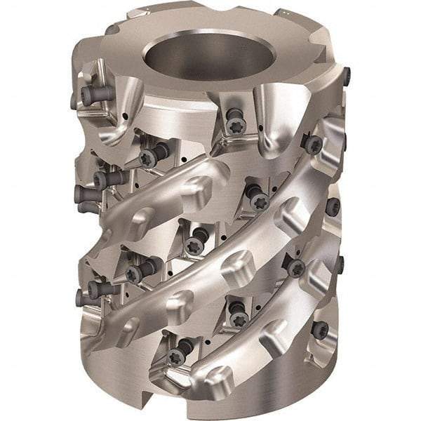 Seco - 35 Inserts, 3" Cut Diam, 1-1/4" Arbor Diam, 81mm Max Depth of Cut, Indexable Square-Shoulder Face Mill - 90° Lead Angle, 95mm High, LOEX-12 Insert Compatibility, Through Coolant, Series R220.94 - USA Tool & Supply
