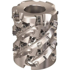 Seco - 35 Inserts, 3" Cut Diam, 1-1/4" Arbor Diam, 81mm Max Depth of Cut, Indexable Square-Shoulder Face Mill - 90° Lead Angle, 95mm High, LOEX-12 Insert Compatibility, Through Coolant, Series R220.94 - USA Tool & Supply