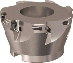 Seco - 7 Inserts, 84mm Cut Diam, 27mm Arbor Diam, 11mm Max Depth of Cut, Indexable Square-Shoulder Face Mill - 90° Lead Angle, 50mm High, XO.X 12.. Insert Compatibility, Through Coolant, Series R220.69 - USA Tool & Supply