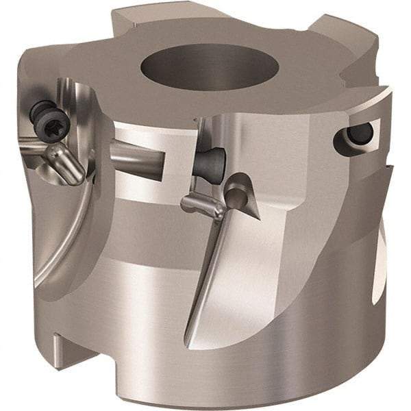 Seco - 5 Inserts, 52mm Cut Diam, 22mm Arbor Diam, 11mm Max Depth of Cut, Indexable Square-Shoulder Face Mill - 90° Lead Angle, 40mm High, XO.X 12.. Insert Compatibility, Through Coolant, Series R220.69 - USA Tool & Supply