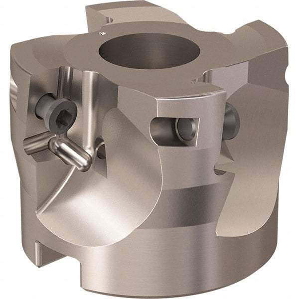 Seco - 4 Inserts, 52mm Cut Diam, 22mm Arbor Diam, 17mm Max Depth of Cut, Indexable Square-Shoulder Face Mill - 90° Lead Angle, 40mm High, XO.X 18.. Insert Compatibility, Through Coolant, Series R220.69 - USA Tool & Supply