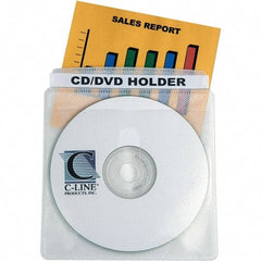 C-LINE - 50 Piece Clear/White CD/DVD Envelope - 5-3/4" High x 5.38" Wide - USA Tool & Supply