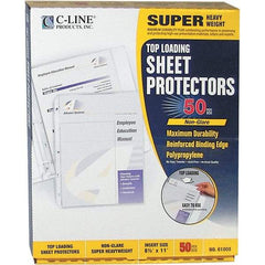 C-LINE - 50 Piece Clear Sheet Protectors-Ring Binder - 11" High x 8-1/2" Wide - USA Tool & Supply