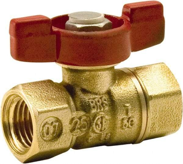 Legend Valve - 1/4" Pipe, Standard Port, Lead Free Brass Standard Ball Valve - 2 Piece, FNPT x FNPT Ends, Tee Handle, 400 WOG, 125 WSP - USA Tool & Supply