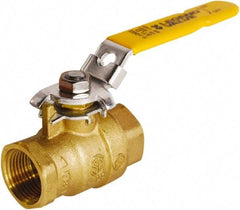 Legend Valve - 2" Pipe, Full Port, Brass Full Port Ball Valve - 2 Piece, FNPT x FNPT Ends, Locking Lever Handle, 600 WOG, 150 WSP - USA Tool & Supply