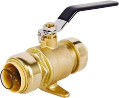 Legend Valve - 3/4" Pipe, Full Port, Lead Free Brass Full Port Ball Valve - 2 Piece, Push-to-Connect x Push-to-Connect x Push-to-Connect Ends, Lever Handle, 200 WOG - USA Tool & Supply