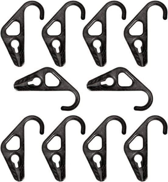 The Better Bungee - Adjustable Nylon Hook Ends with Adjustable HD Nylon Hook - 10" OAL, Black - USA Tool & Supply