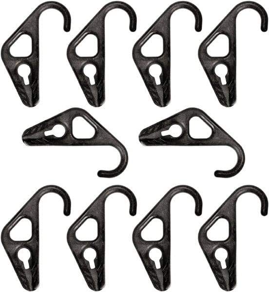 The Better Bungee - Adjustable Nylon Hook Ends with Adjustable HD Nylon Hook - 10" OAL, Black - USA Tool & Supply