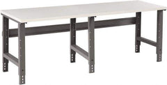 Tennsco - 96 Wide x 36" Deep x 33-3/4" High, Plastic Laminate Workbench - Adjustable Height Legs, Medium Gray - USA Tool & Supply