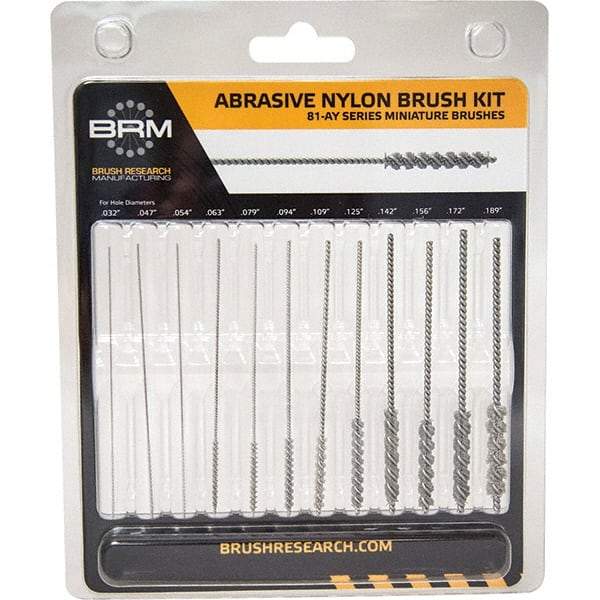 Brush Research Mfg. - 0.032" to 0.189" Bore Diam, 60 Grit, Nylon with Abrasive Grain Flexible Hone - Coarse/Medium, 3" OAL - USA Tool & Supply