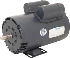 Leeson - 5 Max hp, 3,600 Max RPM, Electric AC DC Motor - 230 V Input, Single Phase, 56Y Frame, 5/8" Shaft Diam, Rigid Base Mount, ODP Enclosure - USA Tool & Supply