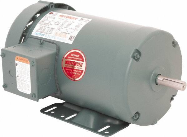 Leeson - 2 Max hp, 1,800 Max RPM, Premium Efficient Electric AC DC Motor - 230/460 V Input, Three Phase, 56H Frame, 5/8" Shaft Diam, Rigid Base Mount, TEFC Enclosure - USA Tool & Supply