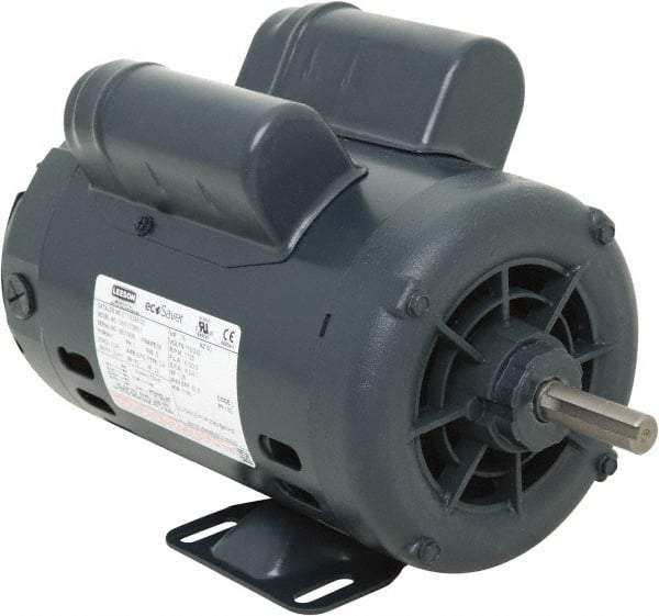 Leeson - 3/4 Max hp, 1,800 Max RPM, Premium Efficient Electric AC DC Motor - 115/230 V Input, Single Phase, 56 Frame, 5/8" Shaft Diam, Rigid Base Mount, ODP Enclosure - USA Tool & Supply