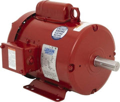 Leeson - 2 Max hp, 1,800 Max RPM, Electric AC DC Motor - 115/208-230 V Input, Single Phase, 182T Frame, 1-1/8" Shaft Diam, Rigid Base Mount, TEFC Enclosure - USA Tool & Supply