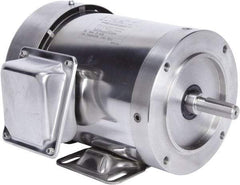 Leeson - 2 Max hp, 3,600 Max RPM, Premium Efficient Electric AC DC Motor - 230/460 V Input, Three Phase, 56HC Frame, 5/8" Shaft Diam, C-Face with Base Mount, TEFC Enclosure - USA Tool & Supply