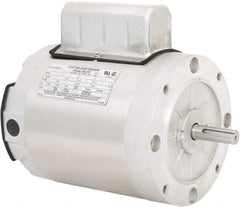 Leeson - 3/4 Max hp, 1,800 Max RPM, Electric AC DC Motor - 115/208-230 V Input, Single Phase, 56C Frame, 5/8" Shaft Diam, C-Face Mount, TENV Enclosure - USA Tool & Supply
