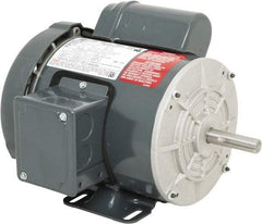 Leeson - 1/3 Max hp, 1,800 Max RPM, Electric AC DC Motor - 115/208-230 V Input, Single Phase, 56 Frame, 5/8" Shaft Diam, Rigid Base Mount, TEFC Enclosure - USA Tool & Supply