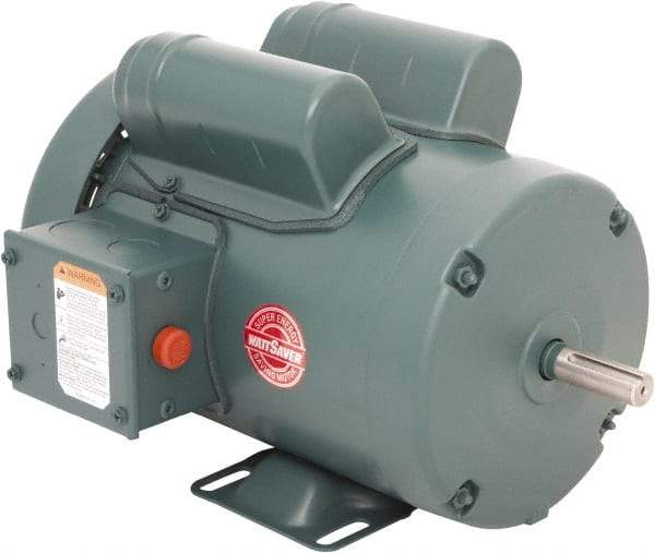 Leeson - 1 Max hp, 1,800 Max RPM, Capacitor Start Electric AC DC Motor - 115/230 V Input, Single Phase, 56 Frame, 5/8" Shaft Diam, Rigid Base Mount, TEFC Enclosure - USA Tool & Supply