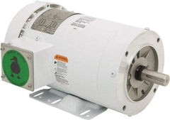 Leeson - 3 Max hp, 3,600 Max RPM, Premium Efficient Electric AC DC Motor - 230/460 V Input, Three Phase, 145TC Frame, 7/8" Shaft Diam, C-Face with Base Mount, TEFC Enclosure - USA Tool & Supply