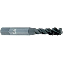 OSG - #3-48 UNC, 2 Flute, 15° Helix, Semi-Bottoming Chamfer, Oxide Finish, Powdered Metal Spiral Flute STI Tap - Right Hand Flute, 1-15/16" OAL, 0.141" Shank Diam, 5/8" Thread Length, Series 315 - Exact Industrial Supply