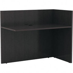 ALERA - Woodgrain Laminate Reception Desk - 44" Wide x 23-5/8" Deep x 41-1/2" High, Espresso - USA Tool & Supply